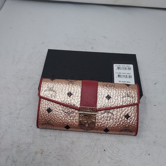 MCM Patricia Large Visetos Champagne Gold Wallet - Picture 8 of 11